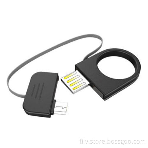 Keychain Micro USB Cable for Mobile Phones, with Micro USB Jack